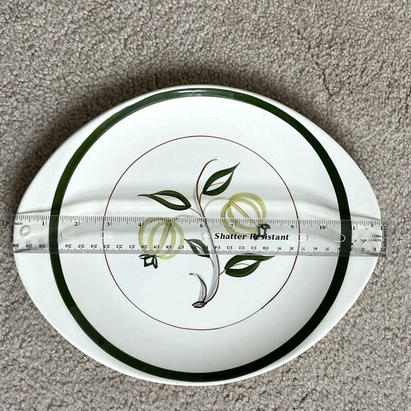 Small Platter Blue Ridge Southern Potteries Tab Handled Rare Forest Fruit - Picture 8 of 9